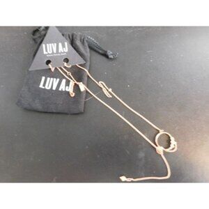 Luv AJ Rose tone Delicate Necklace NEW W/ bag